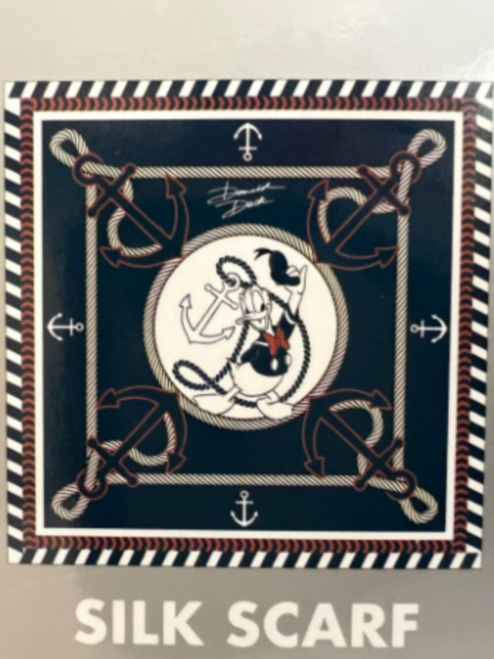 Disney Donald Duck Nautical Silk Scarf Disney Cruise Line